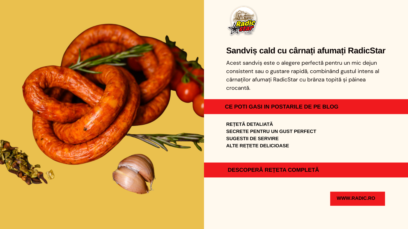 Sandviș cald cu cârnați afumați – Rețetă delicioasă | RadicStar